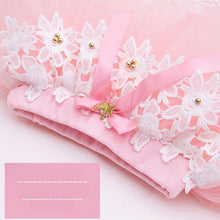 Load image into Gallery viewer, GIRLS CREAM-PEACH TULLE NET LACE EMBELLISHED TUTU SKIRT
