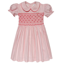 Load image into Gallery viewer, PINK " BOW WOW" HAND SMOCKED TRADITIONAL DRESS. CLEARANCE
