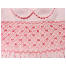 Load image into Gallery viewer, PINK " BOW WOW" HAND SMOCKED TRADITIONAL DRESS. CLEARANCE
