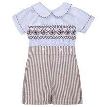 Load image into Gallery viewer, " ARTHUR" TRADITIONAL HAND-SMOCKED BUSTER SUIT.LIMITED
