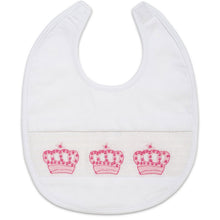 Load image into Gallery viewer, BABY GIRLS "PRINCESS CROWN" WHITE BABY GROW &amp; BIB SET 0-3 MONTHS
