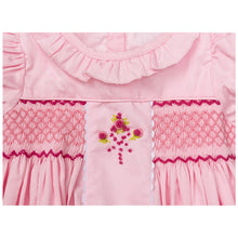 Load image into Gallery viewer, " ROSE ABSOLUE" TRADITIONAL HAND-SMOCKED COTTON DRESS. LIMITED.
