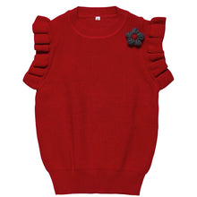 Load image into Gallery viewer, " TERESA " RED COTTON RIBBING KNITTED SLIPOVER
