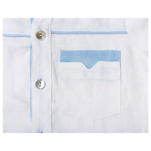 Load image into Gallery viewer, "MOODY BLUES" LINEN BLUE SHORTS AND SHIRT SET
