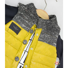 Load image into Gallery viewer, BABY BOYS " LITTLE TOURIST " YELLOW PADDED GILET, TOP @ BOTTOM 3 PIECE SET
