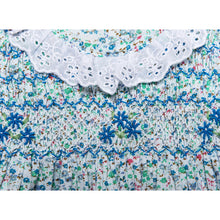 Load image into Gallery viewer, BABY GIRL "FLORA" HAND-SMOCKED COTTON ROMPER
