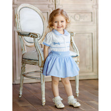 Load image into Gallery viewer, " FORGET-ME-NOT" HAND-SMOCKED SKIRT @ BLOUSE OUTFIT. LIMITED
