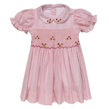 Load image into Gallery viewer, " CLAUDIA " PINK TRADITIONAL HAND-SMOCKED DRESS. LIMITED
