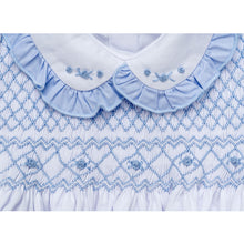 Load image into Gallery viewer, " VALENTINA " BABY GIRLS BLUE 2 PIECE HAND-SMOCKED SET.LIMITED

