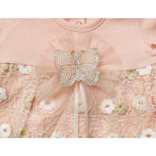 Load image into Gallery viewer, BABY GIRLS " ESME " COTTON JERSEY PEACHY/PINK 3 PIECE DRESS SET

