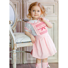 Load image into Gallery viewer, " GRACIE " BLOUSE @ PINAFORE HAND-SMOCKED 2 PIECE SET. LIMITED - NEW ARRIVAL
