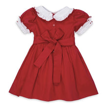 Load image into Gallery viewer, " VICTORIA " RED HAND-SMOCKED COTTON DRESS.LIMITED.
