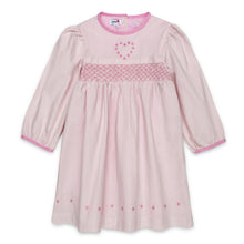 Load image into Gallery viewer, "AZALEA" HAND-SMOCKED PALE PINK CORDUROY EMBROIDERED DRESS
