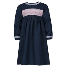 Load image into Gallery viewer, " MY GIRL " DENIM HAND-SMOCKED DRESS. LIMITED - NEW ARRIVAL
