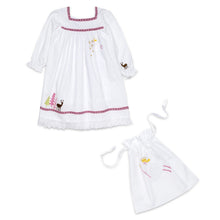 Load image into Gallery viewer, WHITE COTTON "ANGELICA" EMBROIDERED NIGHTDRESS &amp; MATCHING GIFT BAG
