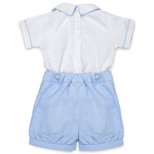 Load image into Gallery viewer, "CAVALIER" HAND-SMOCKED HAND EMBROIDERED SHIRT @ SHORTS SET. LIMITED!!
