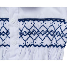 Load image into Gallery viewer, "ADAM " WHITE @ NAVY BLUE TRADITIONAL BUSTER SUIT. LIMITED
