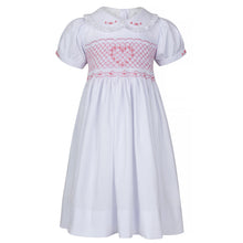 Load image into Gallery viewer, WHITE TRADITIONAL " HEART OF MINE " HAND-SMOCKED DRESS. LIMITED - NEW ARRIVAL
