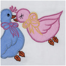 Load image into Gallery viewer, " LOVEBIRD " EMBROIDERED PURE COTTON BABY SHEET &amp; PILLOWCASE &amp; GIFT BAG
