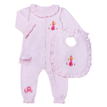 Load image into Gallery viewer, PINK PIMA COTTON " ANGEL'S WHISPER" BABYGROW@BIB SET
