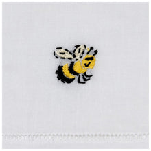 Load image into Gallery viewer, " BUSY BEE" EMBROIDERED HEMSTITCHED COTTON/LINEN BABY BED SET @ GIFT BAG.
