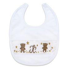 Load image into Gallery viewer, "KISS ME, TEDDY" BABY WHITE EMBROIDERED BABYGROW &amp; BIB 3-6 MONTHS
