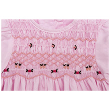 Load image into Gallery viewer, "COTTON CANDY" PINK HAND-SMOCKED PYJAMAS SET WITH MATCHING GIFT BAG.
