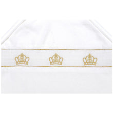 Load image into Gallery viewer, "ROYAL CROWN" BABY WHITE VELOUR 4 PIECE SMOCKED SET
