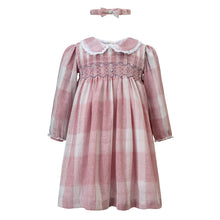 Load image into Gallery viewer, PINK CHECK HAND-SMOCKED "NATALIE" DRESS
