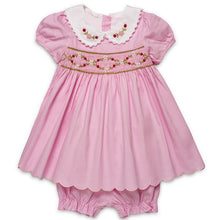 Load image into Gallery viewer, PINK PIQUE COTTON HAND SMOCKED "BETTY" 2 PIECE OUTFIT
