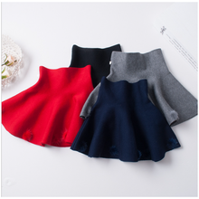 Load image into Gallery viewer, " REBECCA " FLARE KNITTED GRAY FUR EMBELLISHED SKIRT
