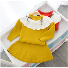 Load image into Gallery viewer, " TINA " ANGORA/WOOL BLEND MUSTARD/YELLOW KNITTED CARDIGAN @ SKIRT SET
