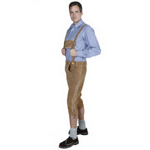 Load image into Gallery viewer, Men's traditional trousers made of fine cowhide leather, light brown
