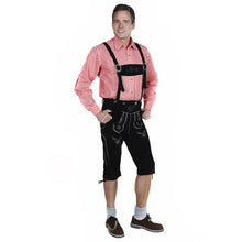 Load image into Gallery viewer, Men's traditional trousers made of fine cowhide leather, black
