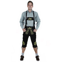 Load image into Gallery viewer, Men's traditional trousers made of fine cowhide leather, black
