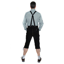 Load image into Gallery viewer, Men's traditional trousers made of fine cowhide leather, black
