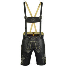 Load image into Gallery viewer, Ladies' costumes Kniebund leather pants made of fine nappa with embroidery, black
