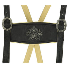 Load image into Gallery viewer, Ladies' costumes Kniebund leather pants made of fine nappa with embroidery, black
