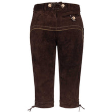 Load image into Gallery viewer, Noble ladies knee and traditional trousers with beautiful traditional embroidery 100% suede, brown
