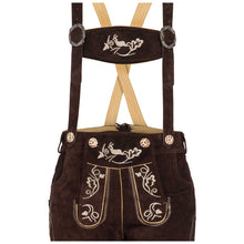 Load image into Gallery viewer, Noble ladies knee and traditional trousers with beautiful traditional embroidery 100% suede, brown
