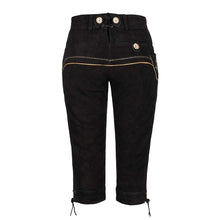 Load image into Gallery viewer, Noble ladies knee and traditional trousers with beautiful traditional embroidery 100% suede, black
