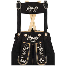 Load image into Gallery viewer, Noble ladies knee and traditional trousers with beautiful traditional embroidery 100% suede, black
