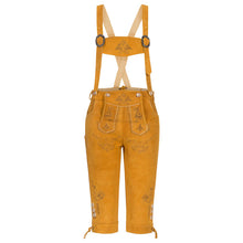 Load image into Gallery viewer, Ladies Leather Pants Golden Yellow Knee made of fine cowhide leather

