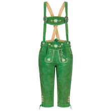 Load image into Gallery viewer, Ladies Leather Pants Meadow Green Kniebund made of fine cowhide leather
