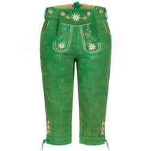Load image into Gallery viewer, Ladies Leather Pants Meadow Green Kniebund made of fine cowhide leather
