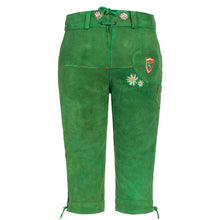Load image into Gallery viewer, Ladies Leather Pants Meadow Green Kniebund made of fine cowhide leather

