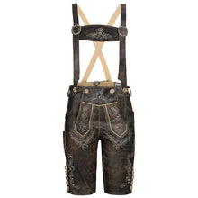 Load image into Gallery viewer, Special ladies traditional trousers knee length nappa leather antique brown vintage
