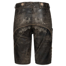 Load image into Gallery viewer, Special ladies traditional trousers knee length nappa leather antique brown vintage
