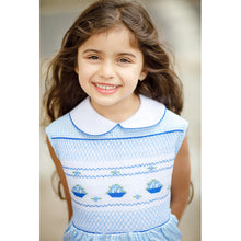 Load image into Gallery viewer, " LOBELIA" HAND-SMOCKED CLASSIC HAND-EMBROIDERED DRESS.LIMITED!
