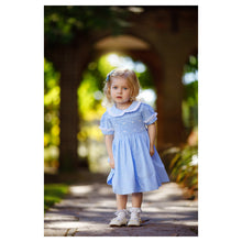 Load image into Gallery viewer, " BABY BLUE EYE " TRADITIONAL HAND-SMOCKED DRESS. LIMITED! - NEW ARRIVAL
